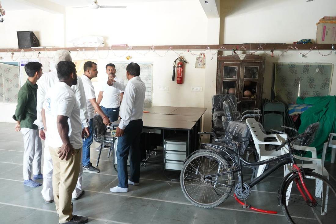 Foundation team setting up a community office